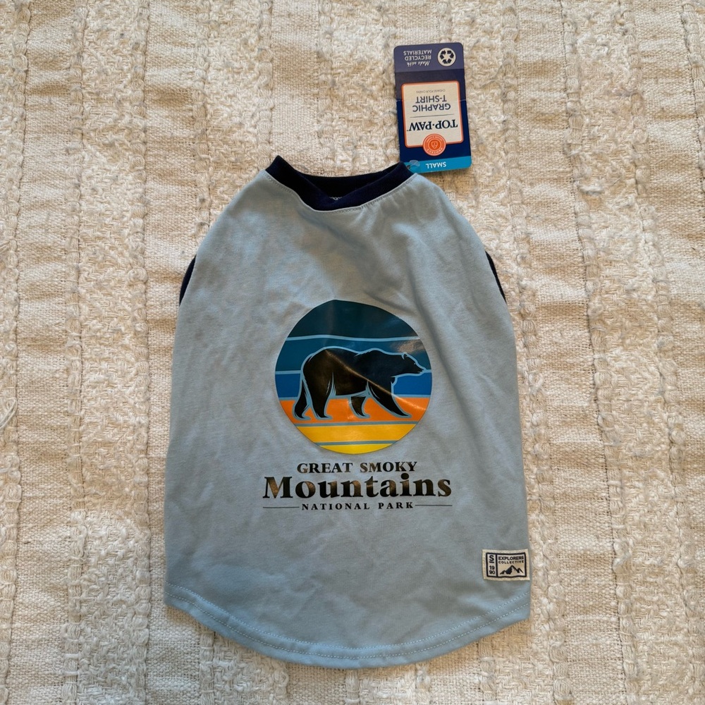 Top Paw Blue Graphic Dog T-Shirt